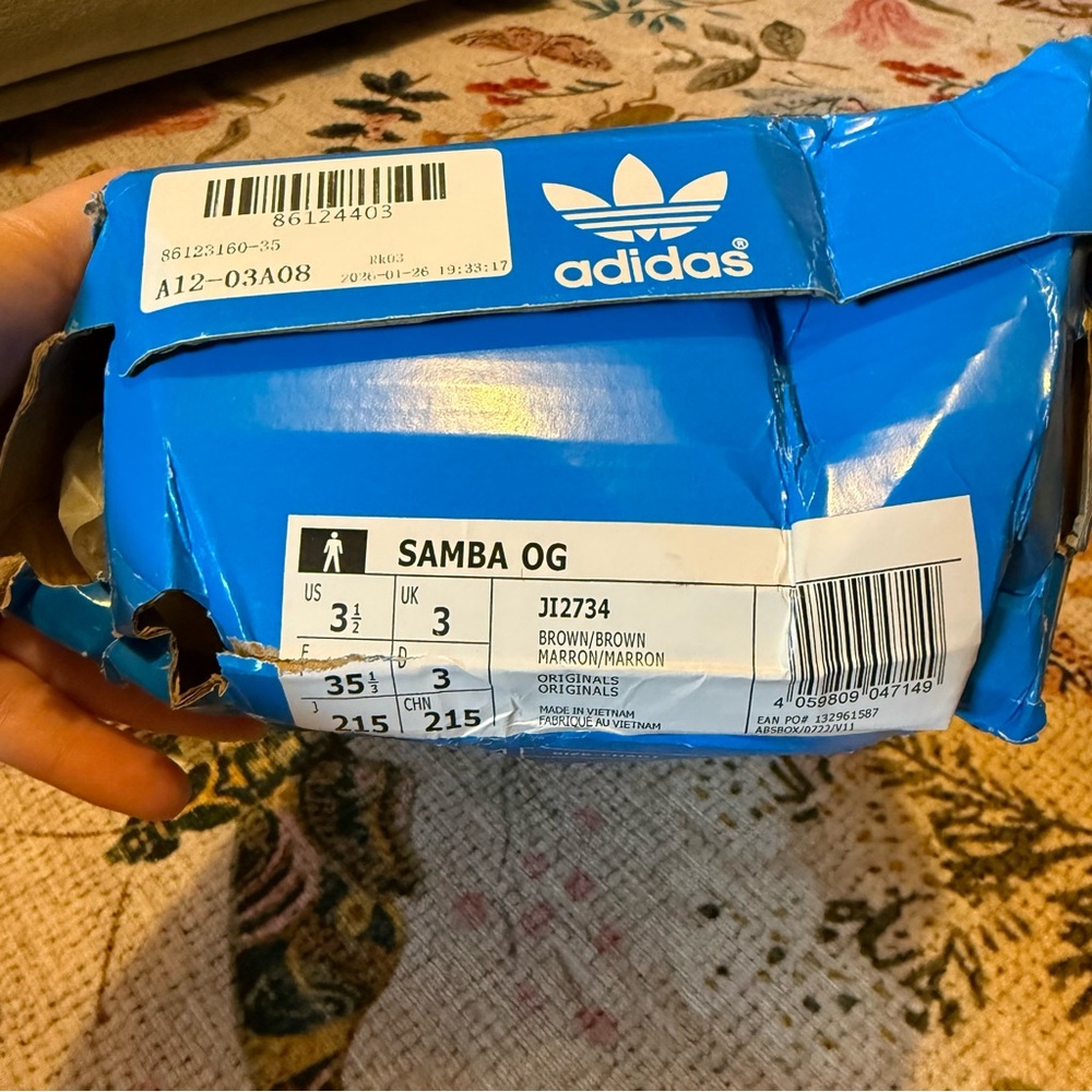adidas Leopard Print Samba Sneakers with Cream Stripes and Red Accents - Picture 10 of 11